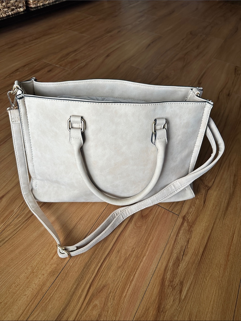 Target Cream Structured Shoulder Tote